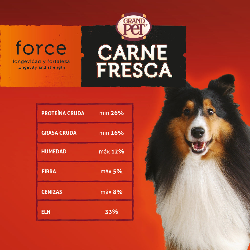 GrandPet Carne Fresca Force® Alimento Adulto Raza Mediana / Grande