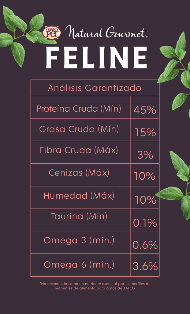 Grandpet Natural Gourmet Feline® Alimento Gato Receta Tilapia y Pavo