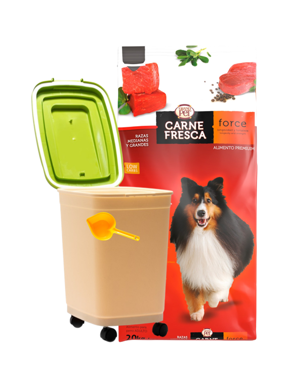 Carne Fresca Force 20 Kg + Contenedor Croquetero