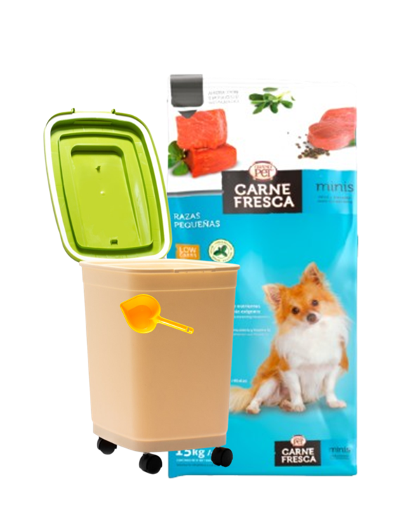 Carne Fresca Minis 15 Kg + Contenedor Croquetero