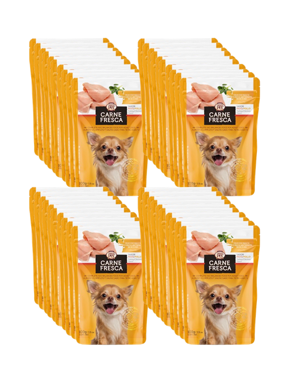 GrandPET Carne Fresca® Sobre 100 Gr Alimento Húmedo Receta Pavo y Pollo