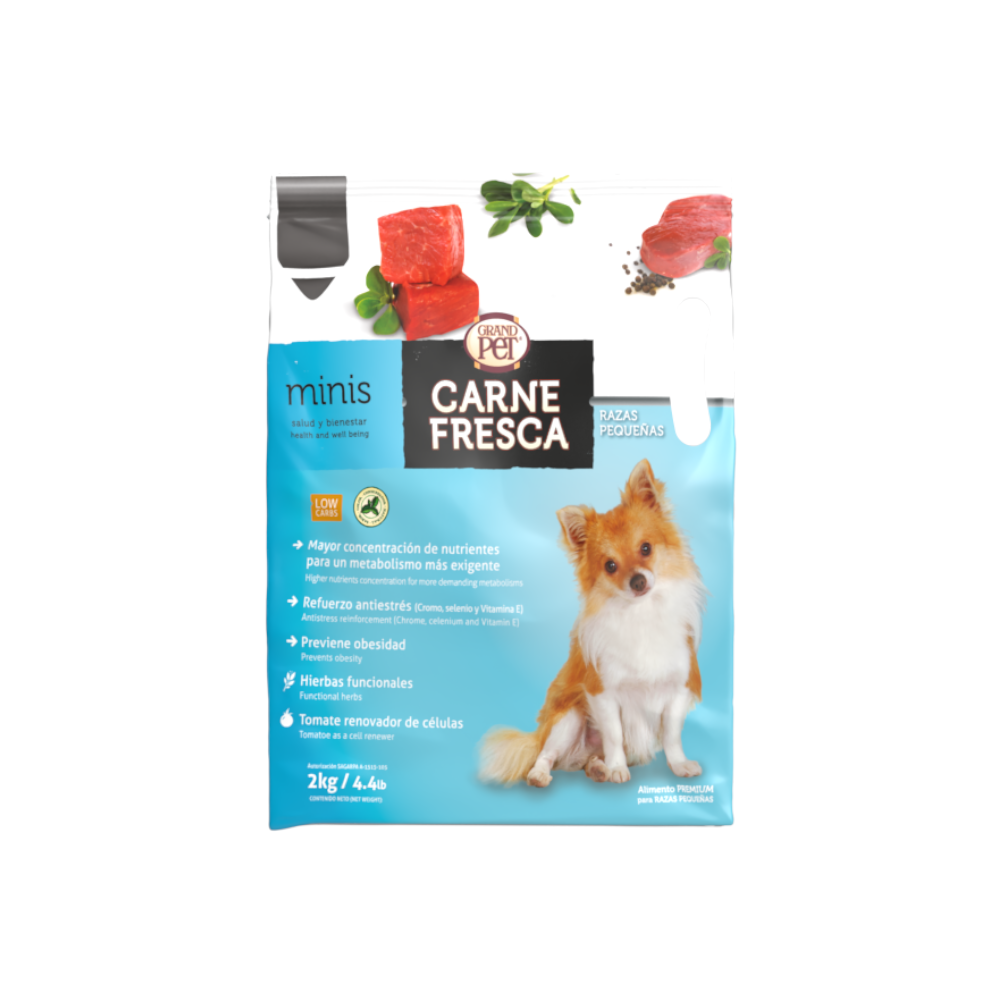 GrandPet Carne Fresca Minis® Alimento Para Perro Adulto Raza Pequeña