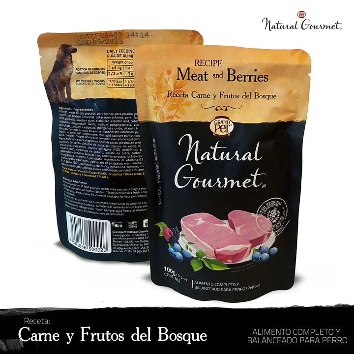 GrandPET Natural Gourmet® Sobre Alimento Húmedo para Perro Receta Frutos del Bosque