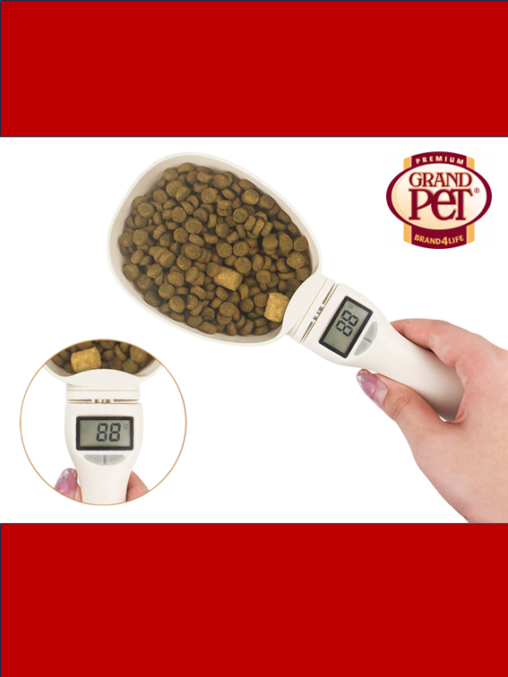 GrandPET Elite® Cuchara Digital Medidora 800 Gr Alimento Mascotas