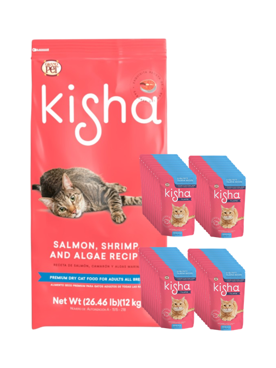 Kisha Adulto 12 Kg + 40 Sobres Receta Tilapia