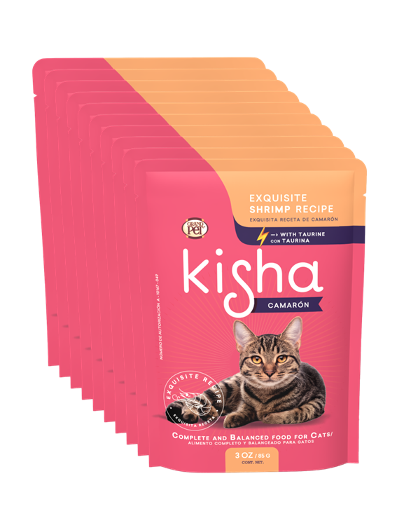 GrandPET Kisha® Sobre 85 Gr Alimento Húmedo Gato Receta Camarón