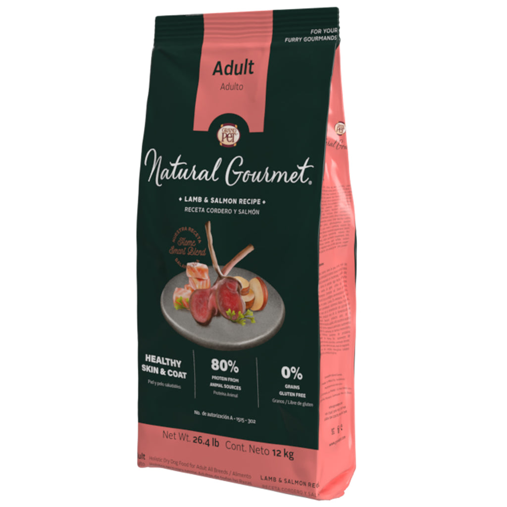 GrandPet Natural Gourmet Piel y Pelo Saludables para Perro Adulto Receta Cordero y Salmón