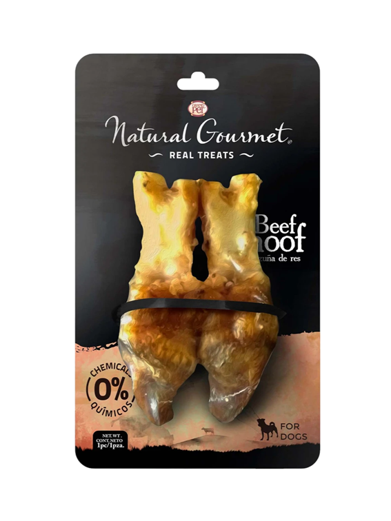 Natural Gourmet Real Treats® Premio Para Perro Pezuña de Res Deshidratada