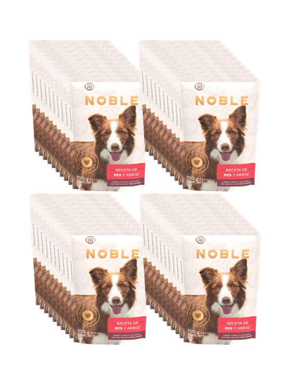 GrandPET Noble® Sobre 100 Gr Alimento Húmedo Perro Adulto Receta de Res y Arroz