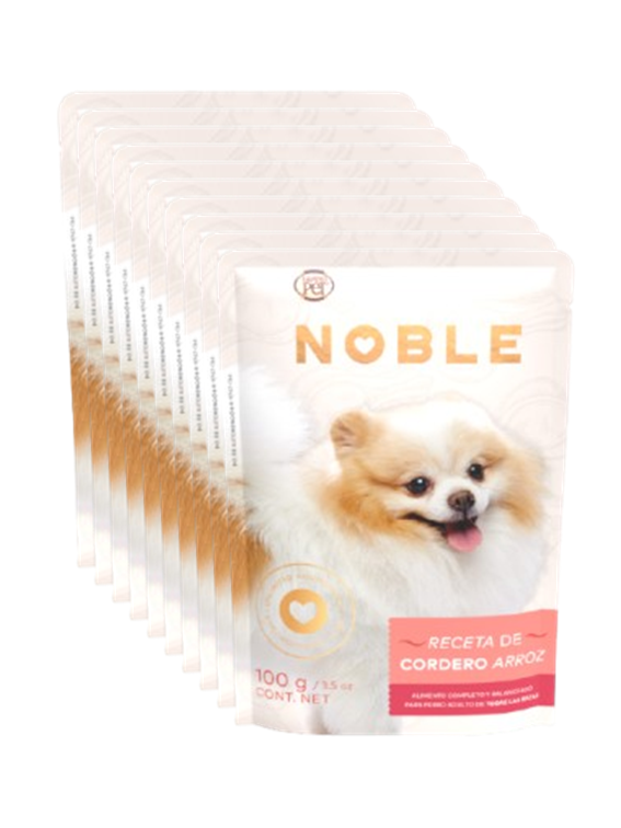 GrandPET Noble® Sobre 100 Gr Alimento Húmedo Perro Adulto Receta Cordero y Arroz