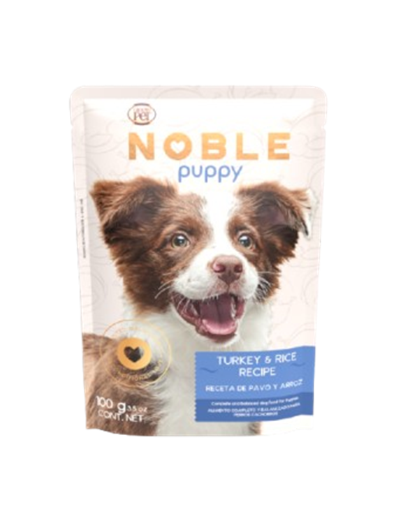 GrandPET Noble® Sobre 100 Gr Alimento Húmedo Perro Cachorro Receta Pavo y Arroz