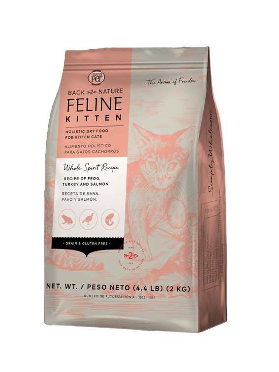 Back 2 Nature Feline Kittens® Alimento Gatito Receta Rana, Pavo y Salmón