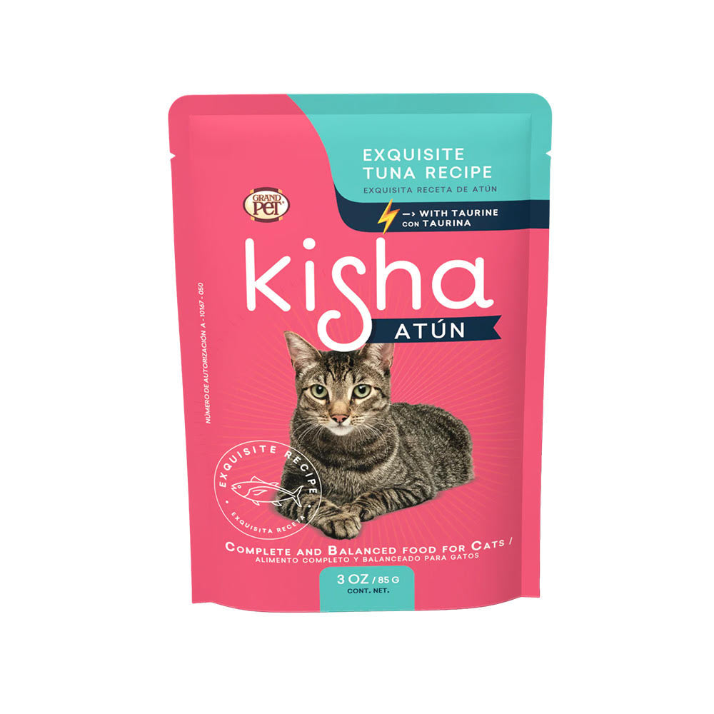 GrandPET Kisha® Sobre de Alimento Húmedo para Gato Receta de Atún 85 Gr